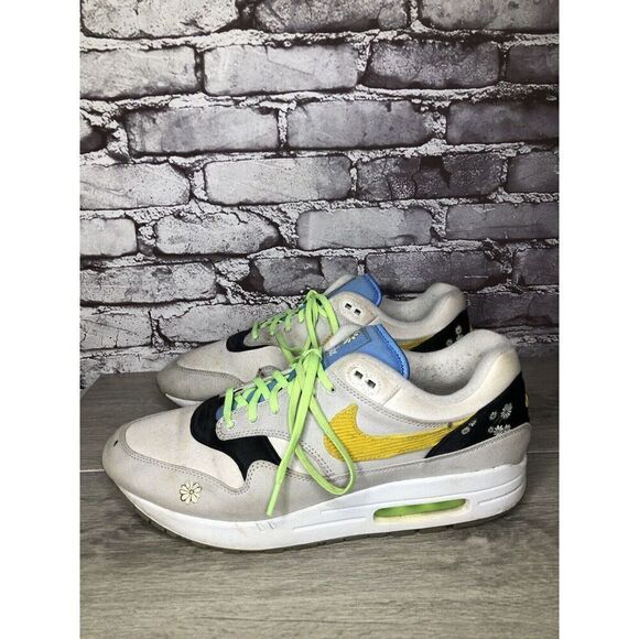 Nike Air Max 1 Daisy White Grey Black Yellow Sneakers Men 12M US/46 CW6031-100 - Picture 1 of 16